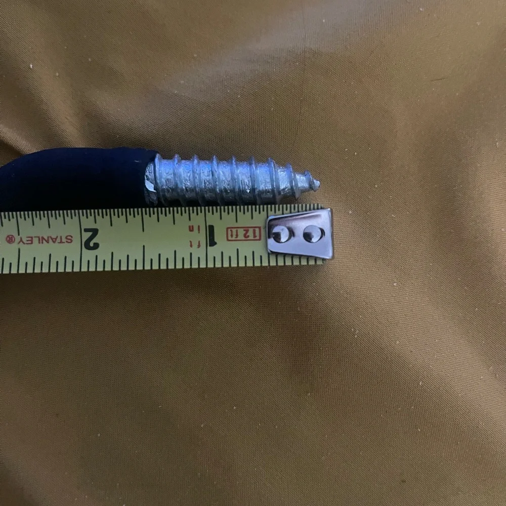 Black Vinyl Coated Metal Screw Hook Wall Mounted Traditional Easy Installation